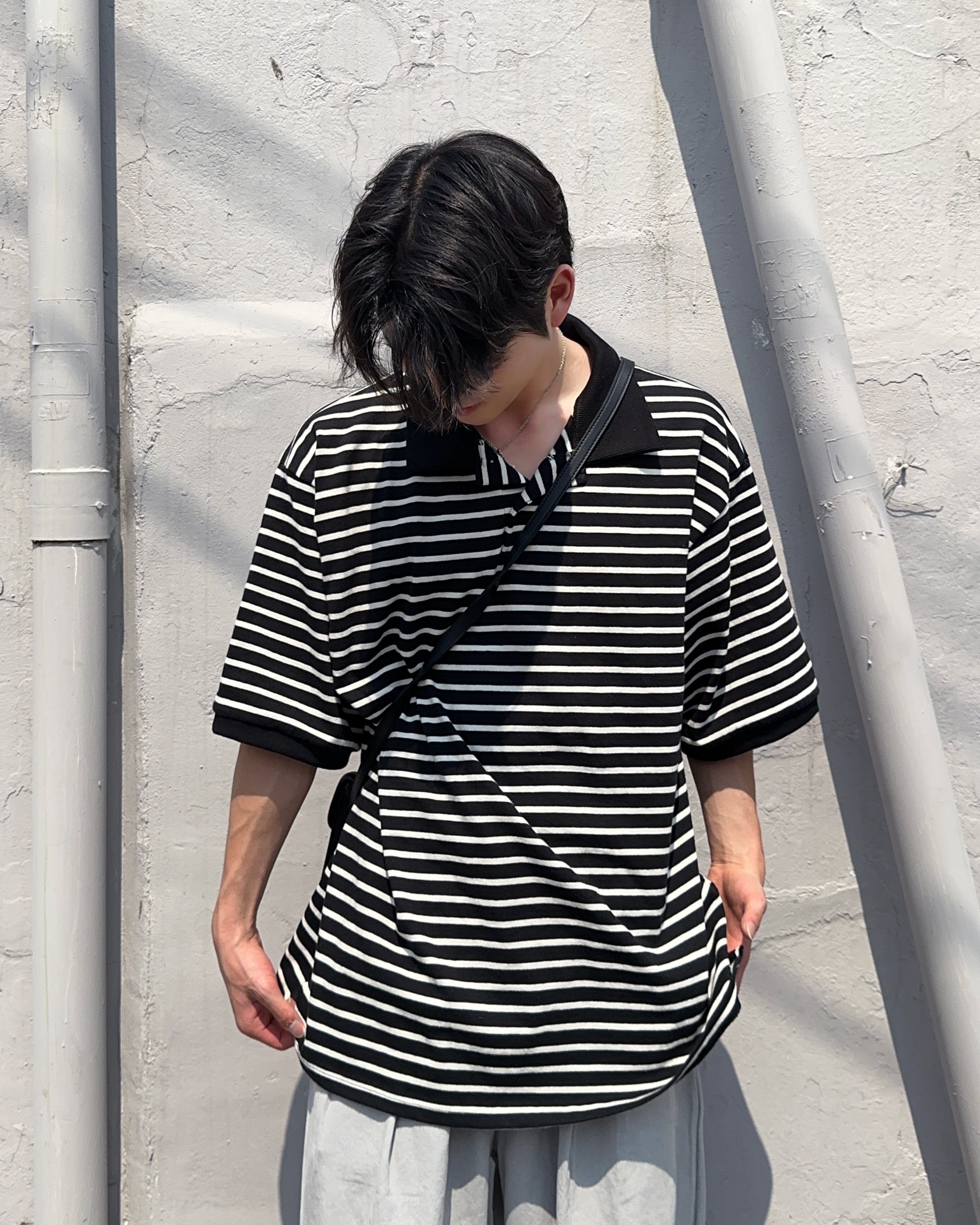 Connie overfit striped short sleeves