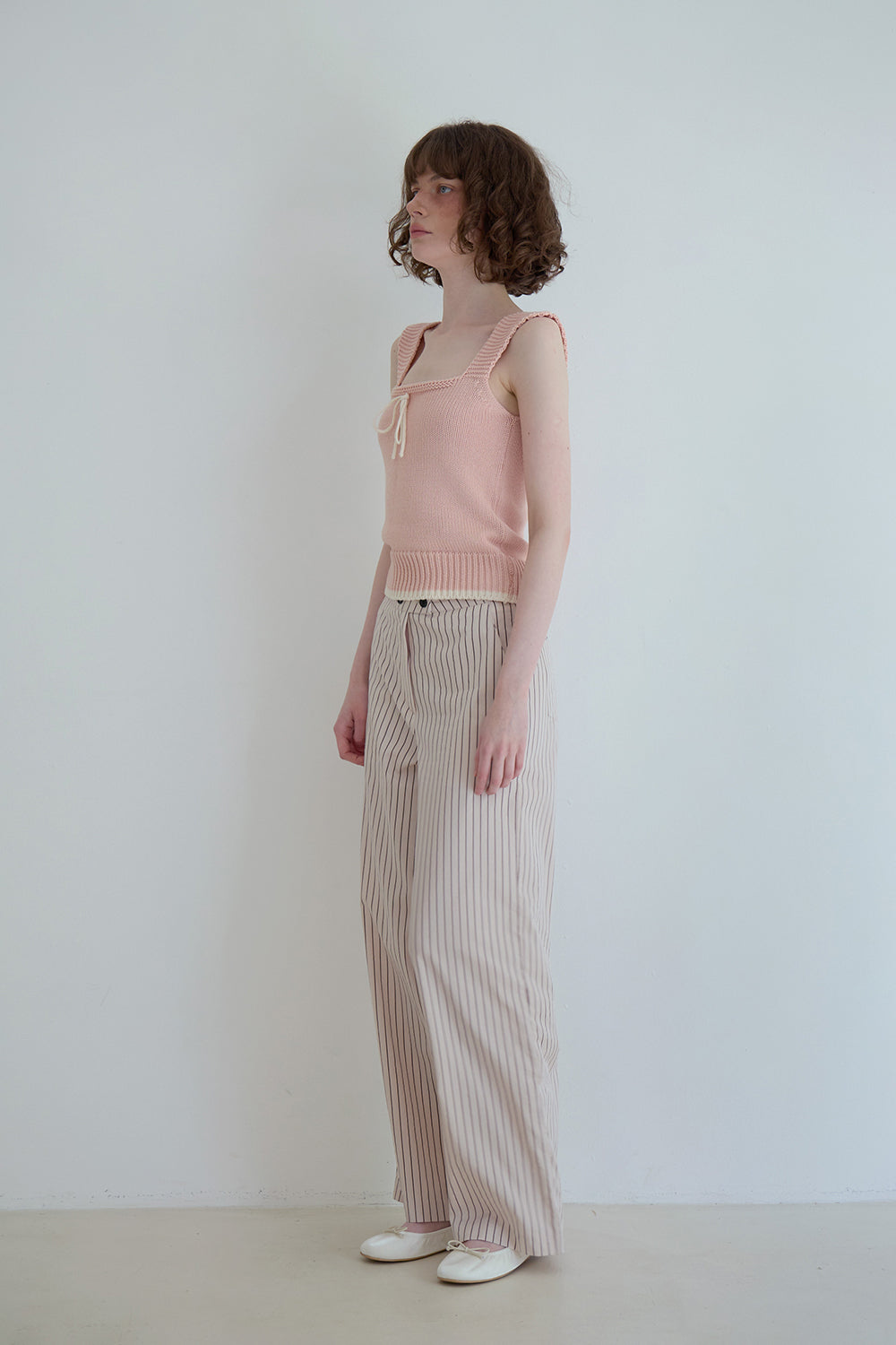 Jin stripe pants_peach