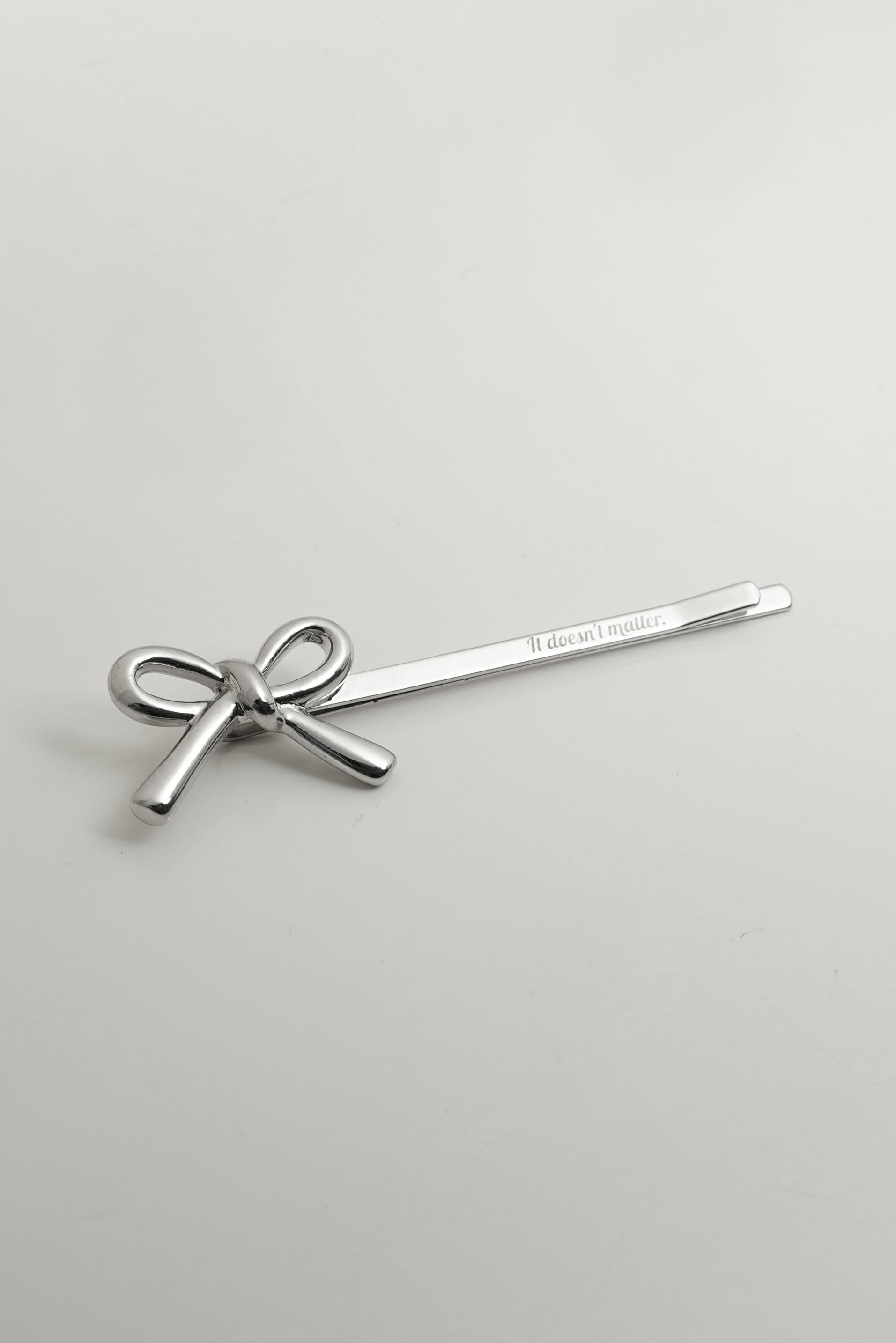 Simi ribbon hair pin (Silver / Select side) 