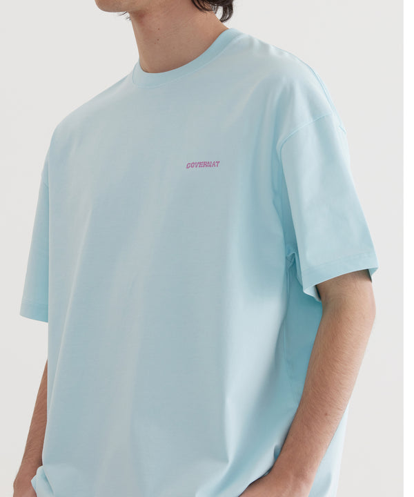 Doodle Tropical Graphic T-Shirt Sky Blue - Covernat | 60