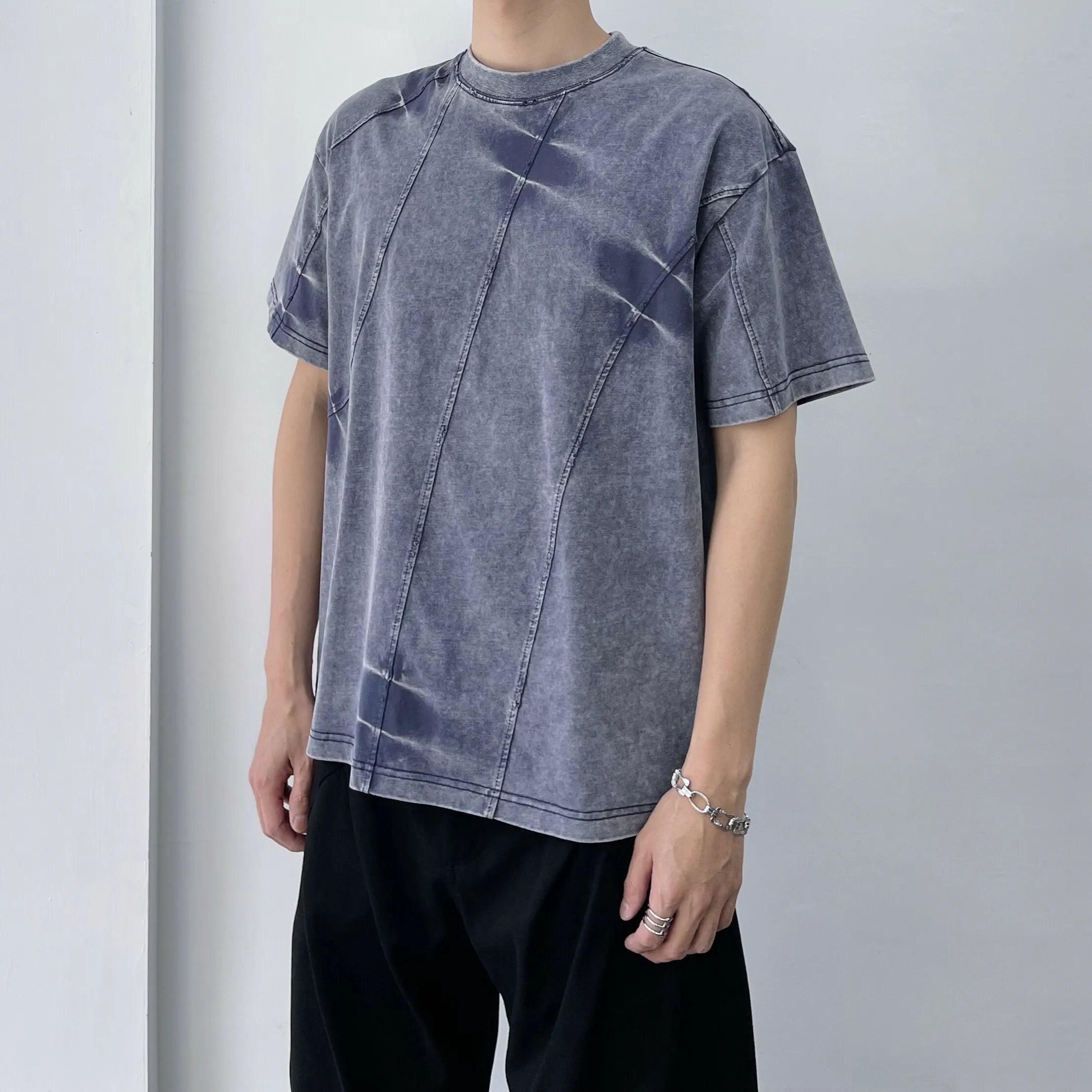 ウォッシュドストライプTシャツ