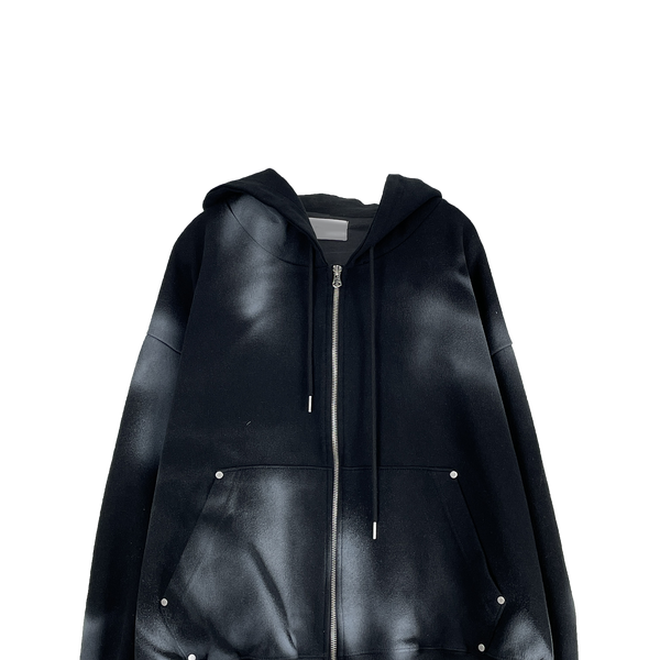 spray normal hoodie zip-up