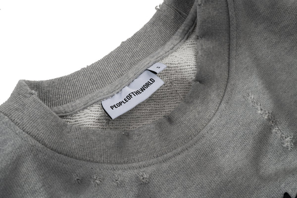 Damage Over Sweat Shirt (GRAY)