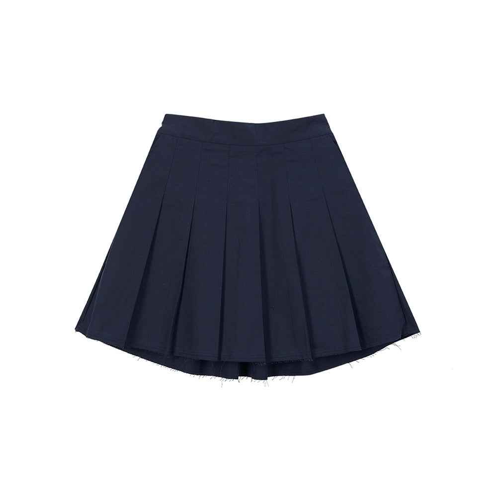 PLEATS NAVY SKIRT