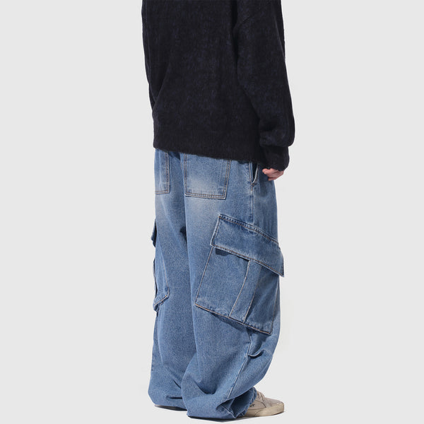 M.Tilted Cargo Denim Pants [2color] 