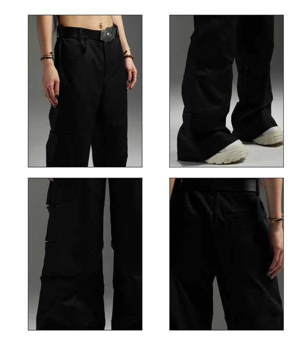 Side cut-out niche trousers