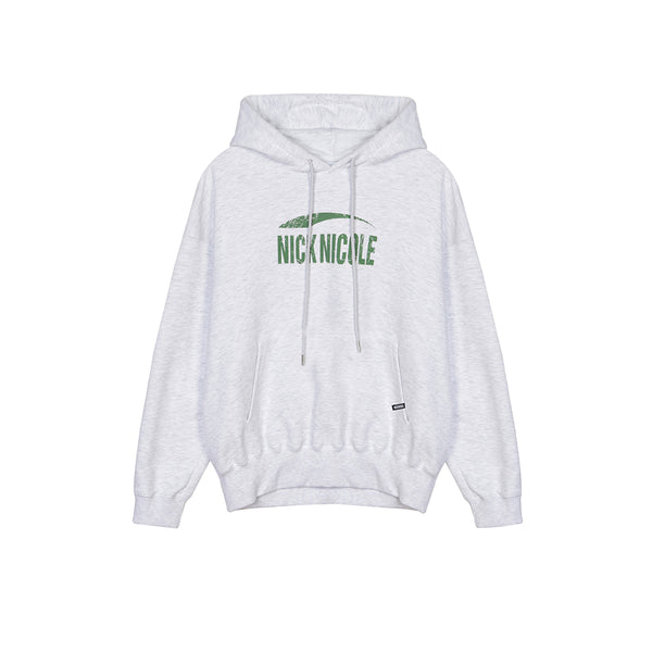 NICOLE VINTAGE CRACK LOGO HOODY_BLACK WHITE