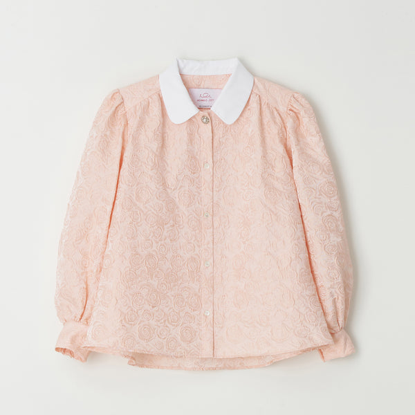 jacquard puff shirt (salmon pink)