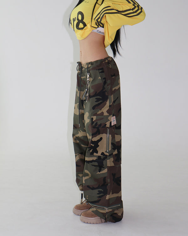 [UNISEX] Patch Military Camo Wide Pants