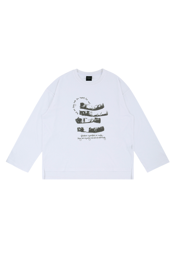 ホワイトシガレットロングスリーブTシャツ