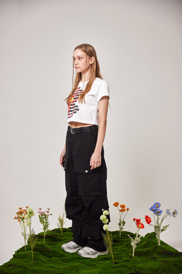 WEIRD cotton cargo pants (BLACK