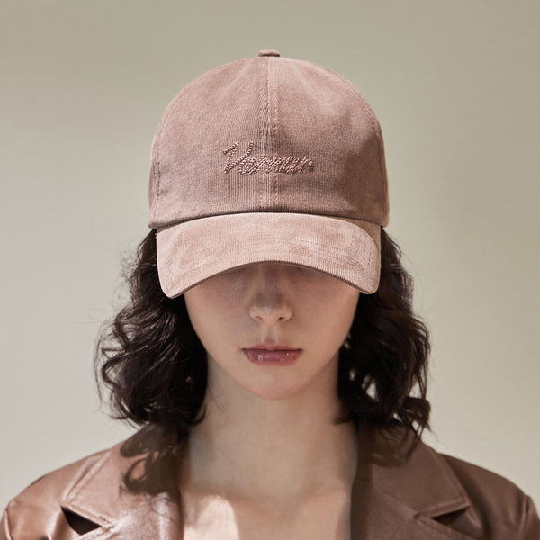 VARZAR Chain Logo Corduroy OG Fit Ball Cap / Brown