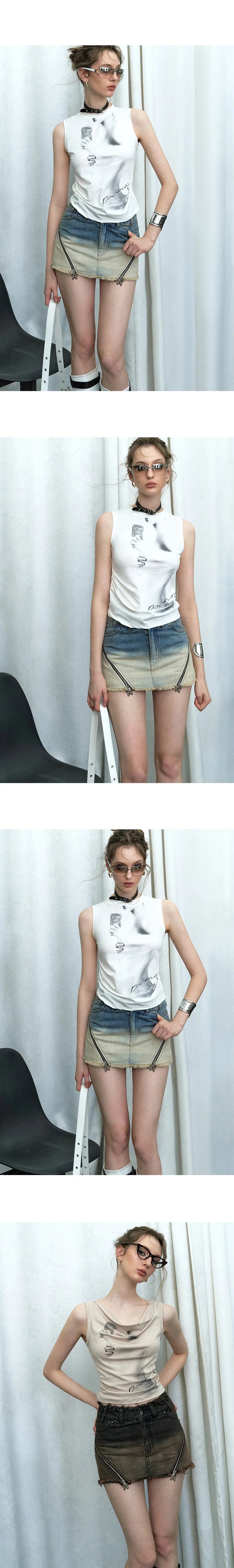 [Stock] OfAkiva "Binary Gradient" Dirty Wash Gradient Denim Set