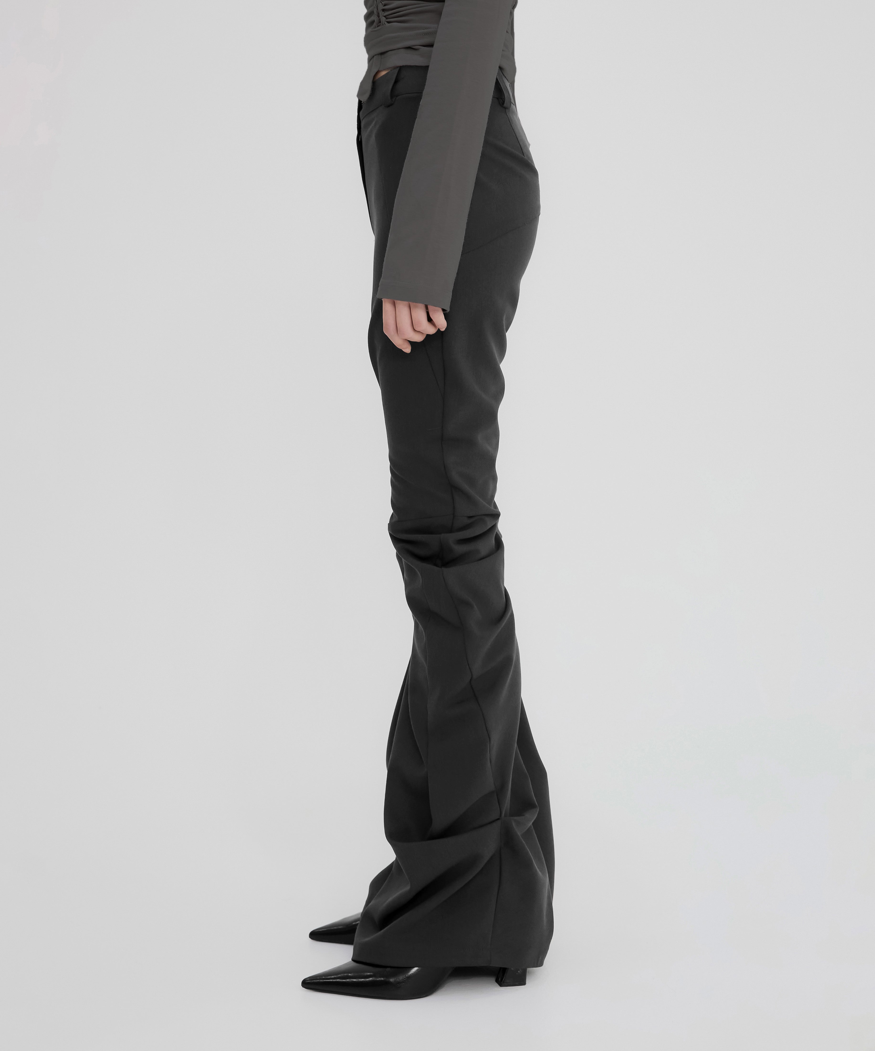Asymmetrical Drape Pants (FL-245_Black) - FLAREUP | 60