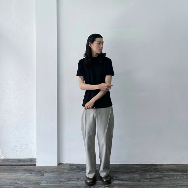 カーブシームリンクルカジュアルパンツ