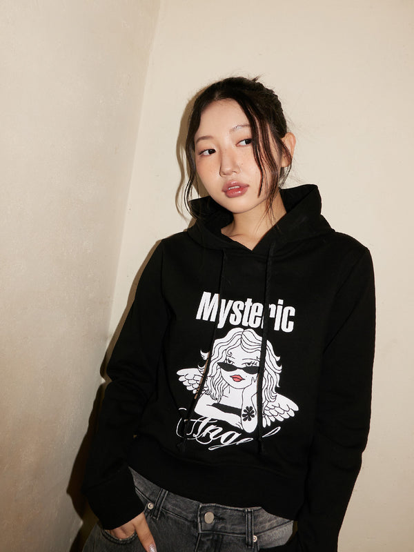 Mysteric Angel Hoodie, Black