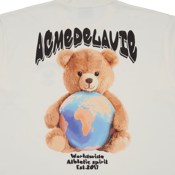 24FW WORLD WIDE GLOBE BEAR ARTWORK SHORT SLEEVE T-SHIRT (OVERSEAS EXCLUSIVE) CREAM