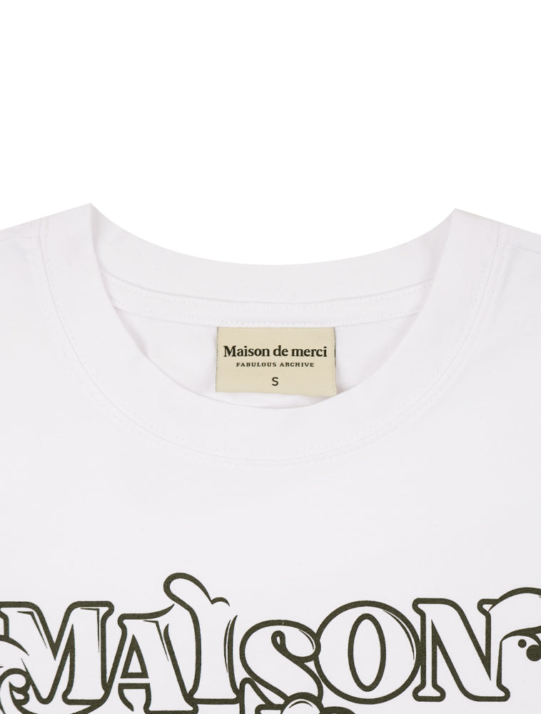 Women's Crop Span Romantic Logo Short Sleeve T-Shirt White (FCE2TS203W)