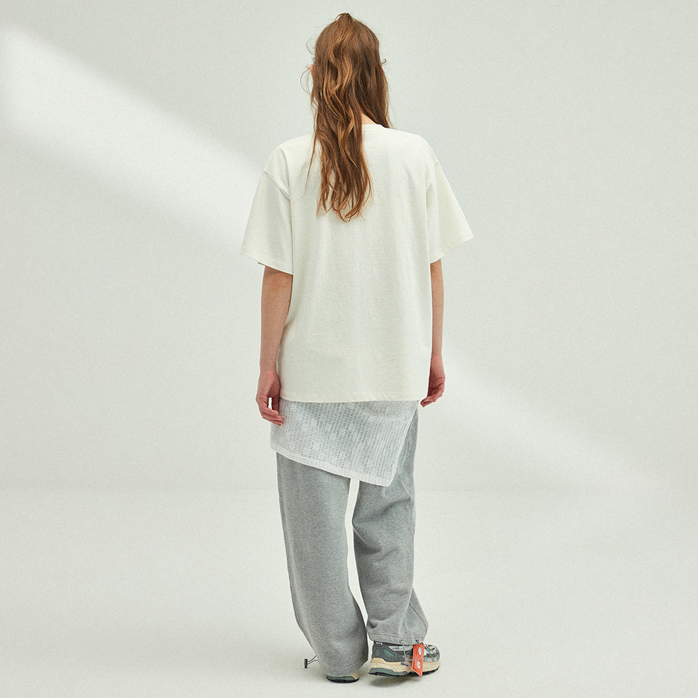 FLOWER DRAWING OVERSIZED T-SHIRT_IVORY