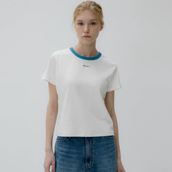 Contrast half t-shirt (ivory)