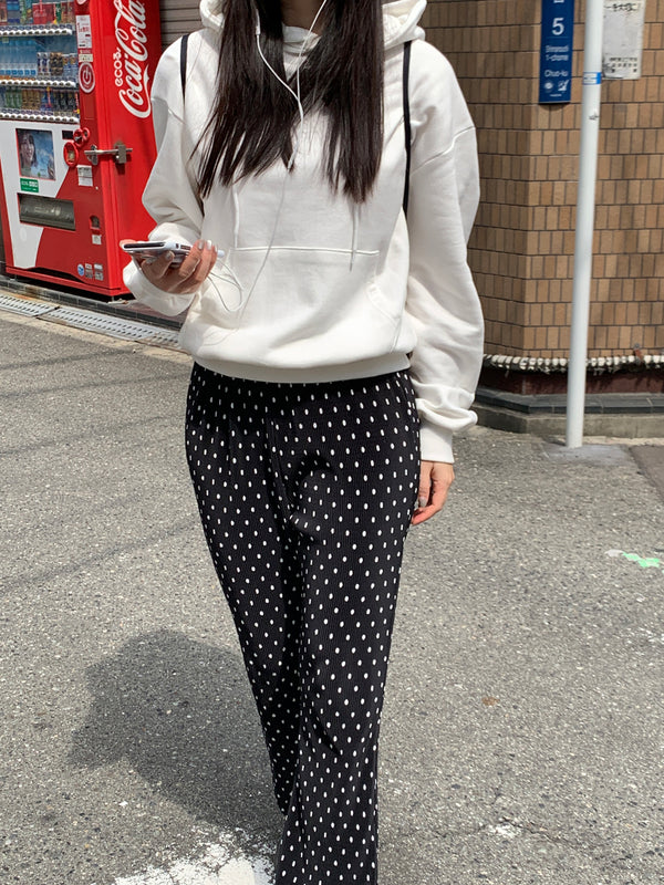 [MADE] Dot Pleated Long Bootcut Pants