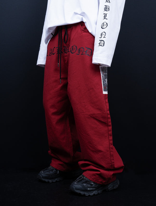 BBD No Sympathy Wide Cotton Pants (Red)