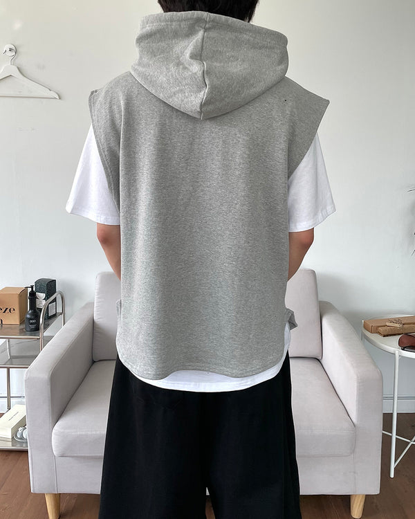 String Cotton Hood Vest