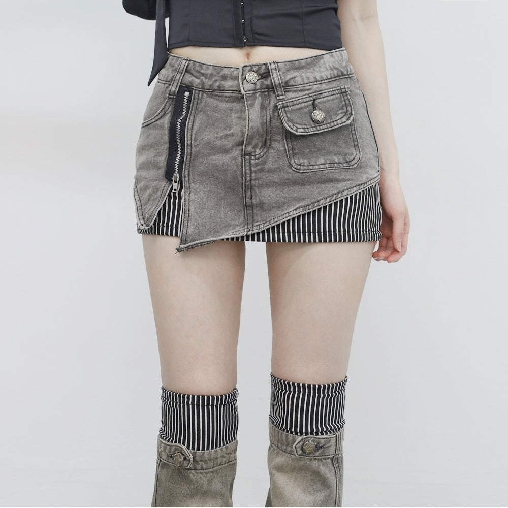 Babian Stripe Cargo Skirt + Leg Warmer Set