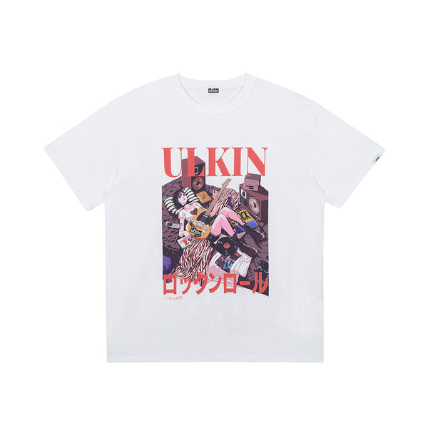 [ULKIN X Tree 13]アーティストTシャツ ロックンロール White