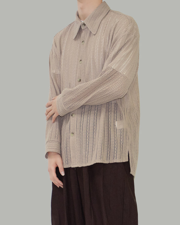 Net overfit collar shirt