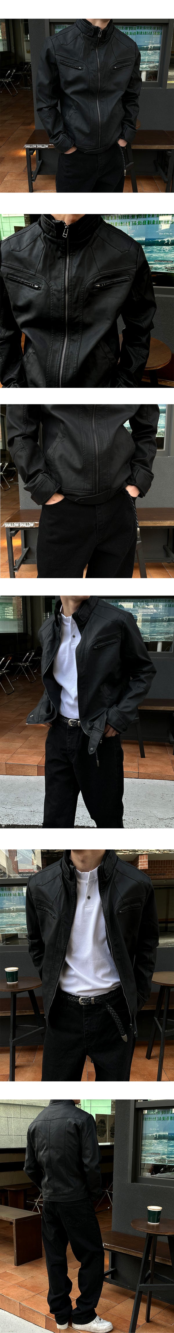 [PROMOTION] Leather zipper biker short jacket (2SIZE)