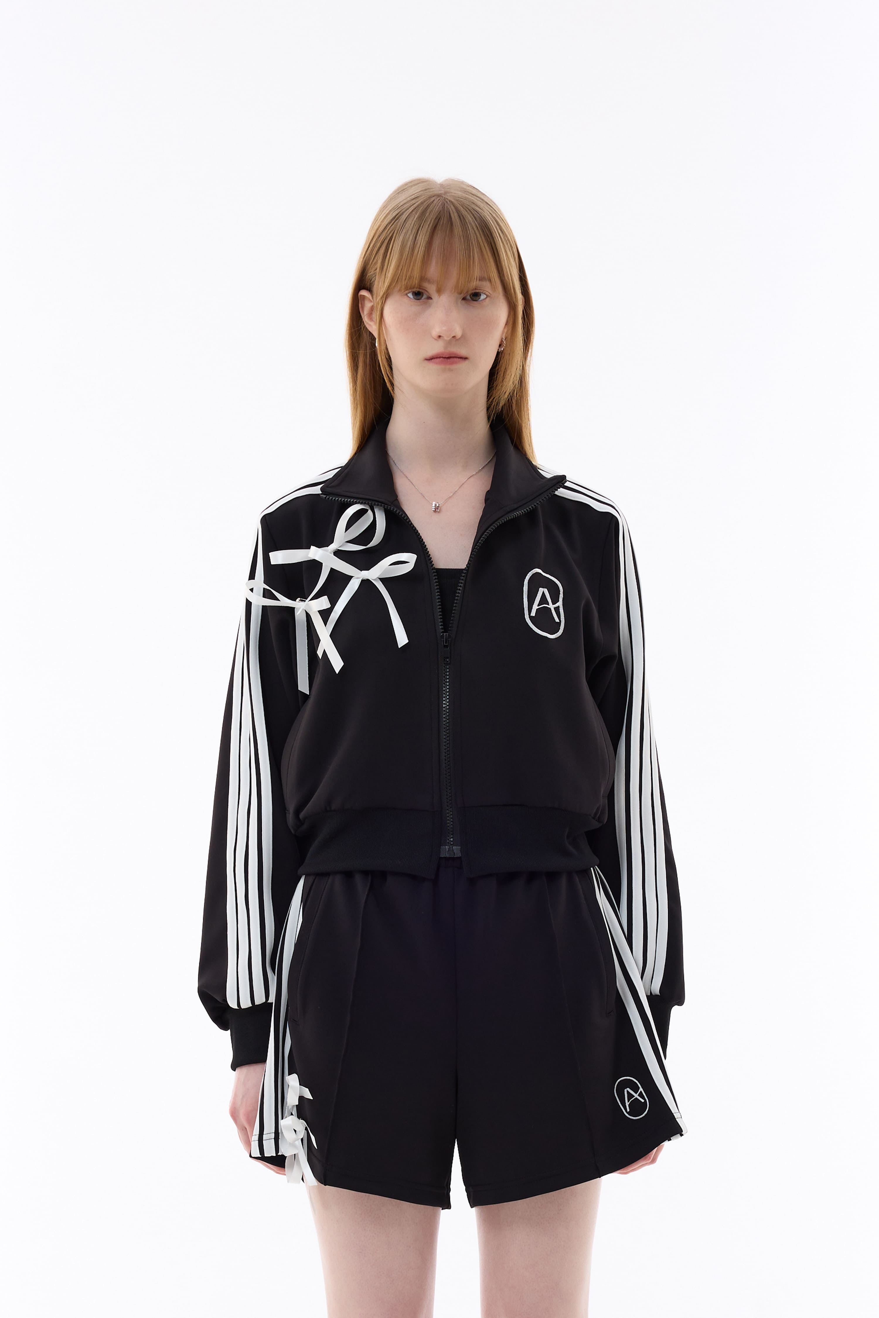 RIBBON JERSEY TRACK TOP / BLACK