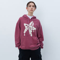 MELTING STAR LOGO PIGMENT HOODIE-PURPLE