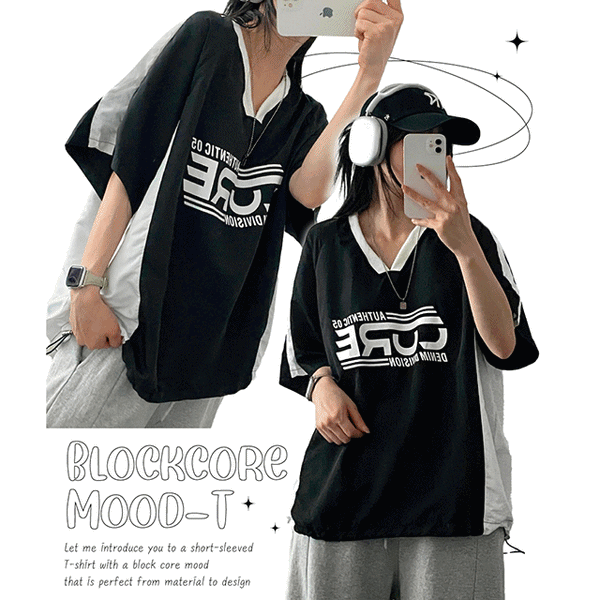ZリングVネックジャージ半袖Tシャツ - hijjoo | 60% - アジア
