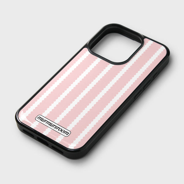 cozy stripe epoxy bumper case (baby pink)