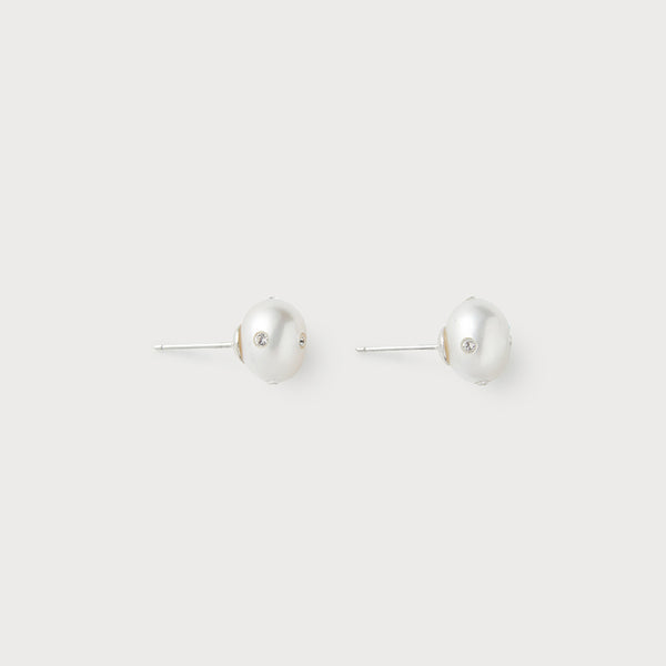 Signature Polkadots Earrings, White