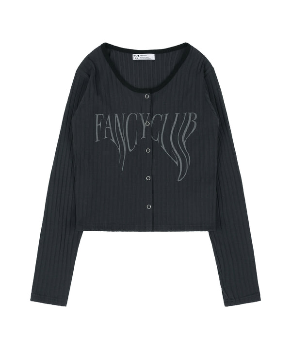 [NF] TYPO BASIC LOGO CARDIGAN (BLACK)_F24QB280