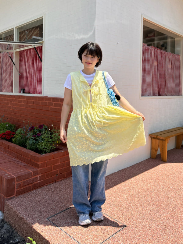 June string eyelet dress_ yellow