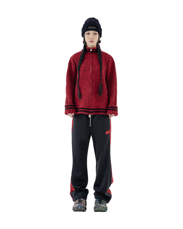 Mwoong Itary wool Cashmere Knit Zip-up(RED)