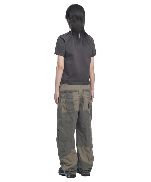 SIDE ZIPPER DOUBLE KNEE PANTS - KHAKI