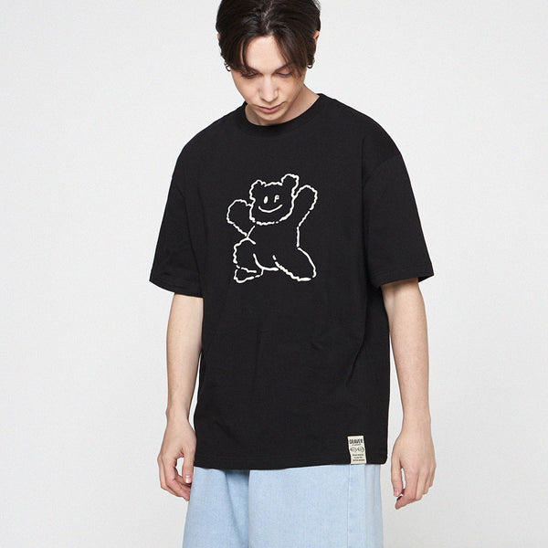 [UNISEX] Big Line Bear Smile Short Sleeve T-shirt