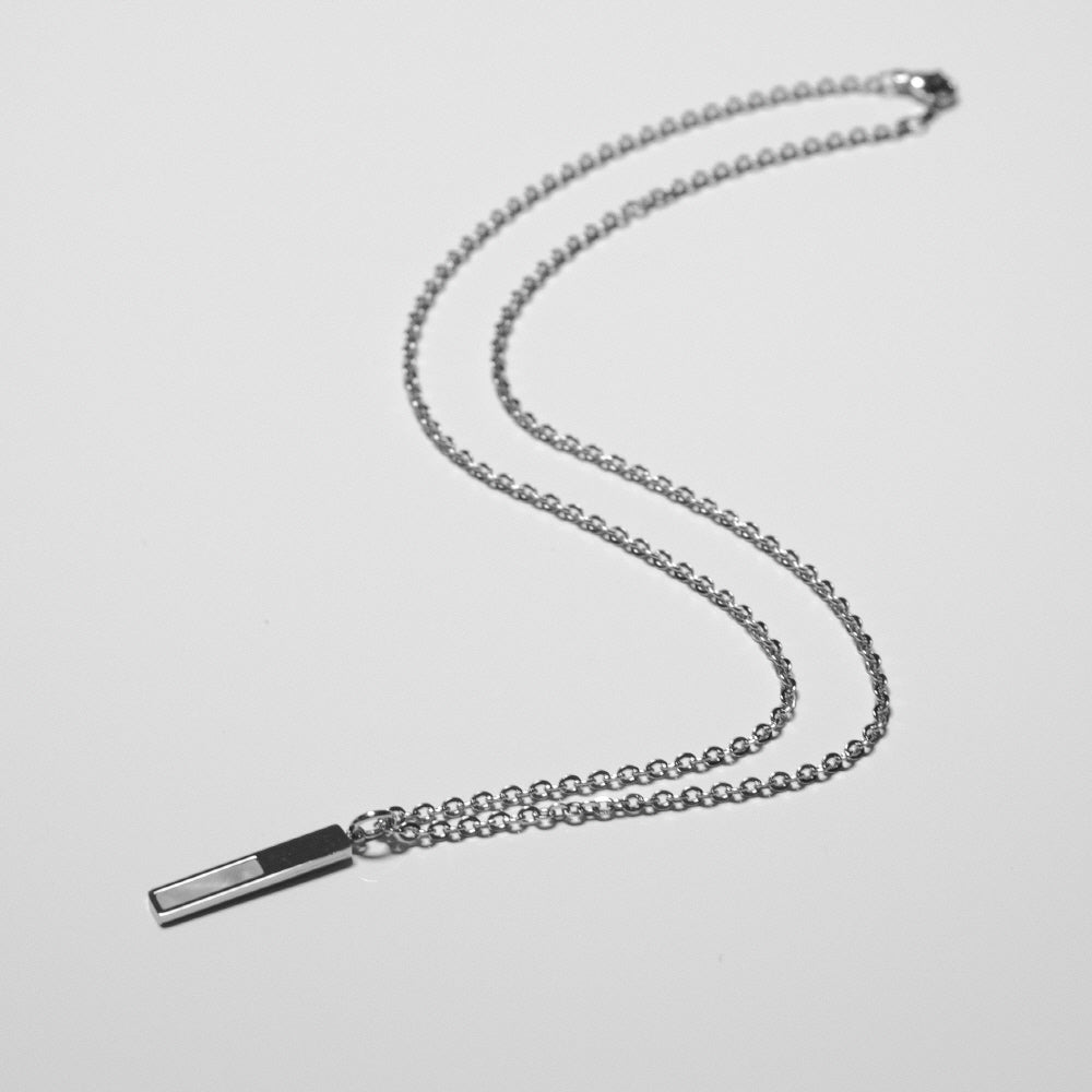 Stick Bar Necklace Silver Chain Stainless Steel