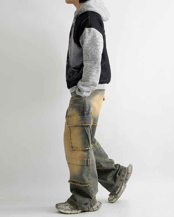 Frank cutted cargo denim pants