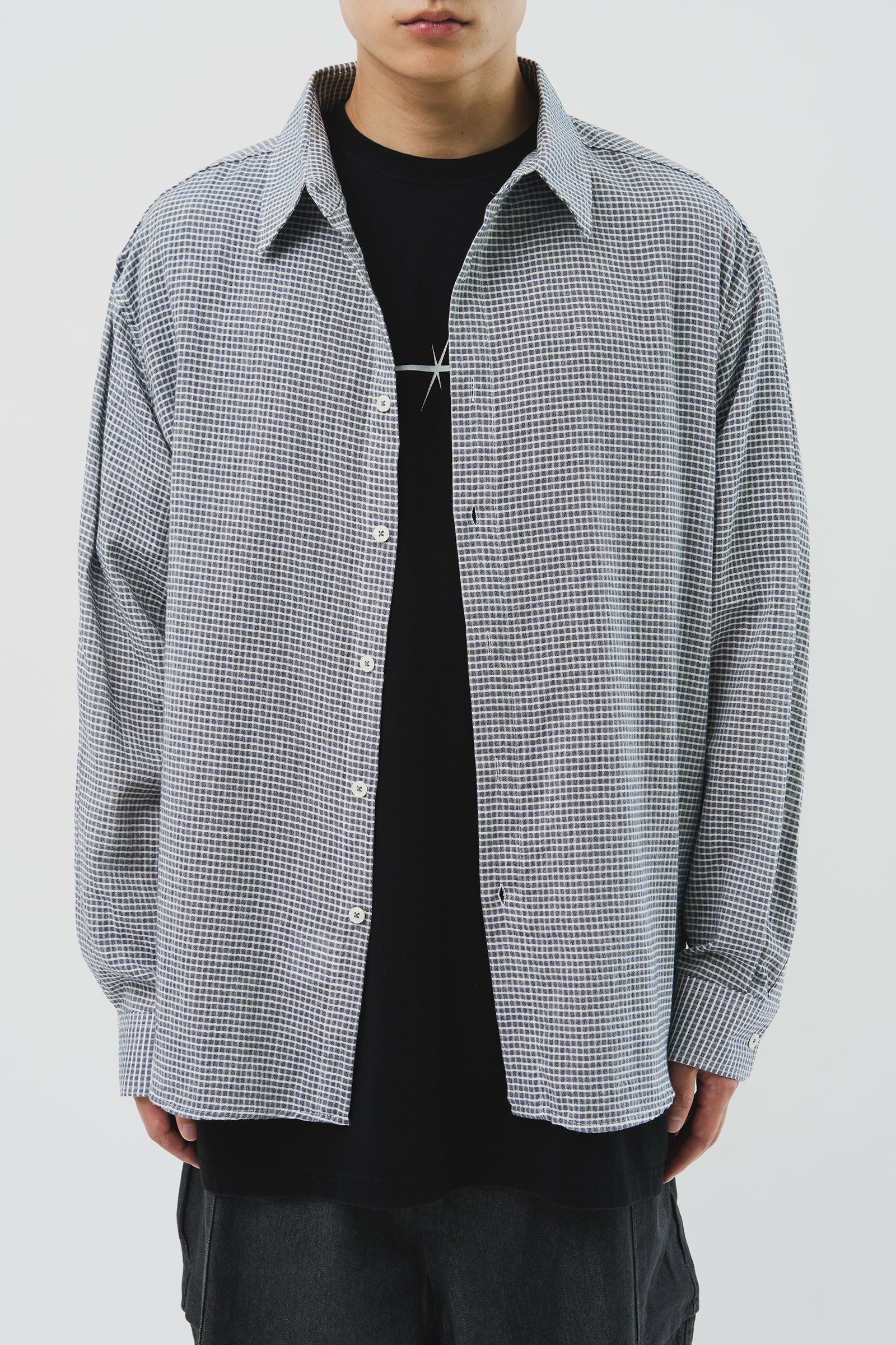 Blur Checked Shirt (3color)