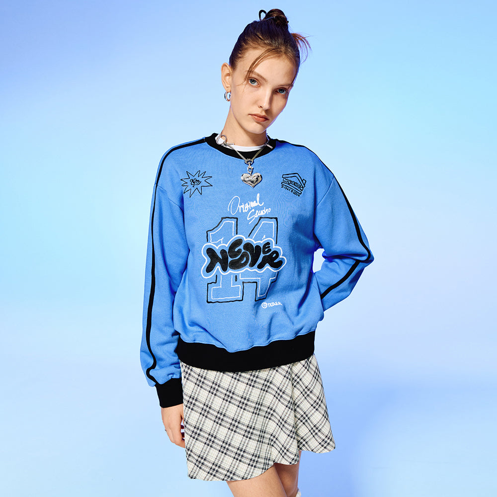 14 SPORTS TEAM SWEATSHIRT-SKY BLUE