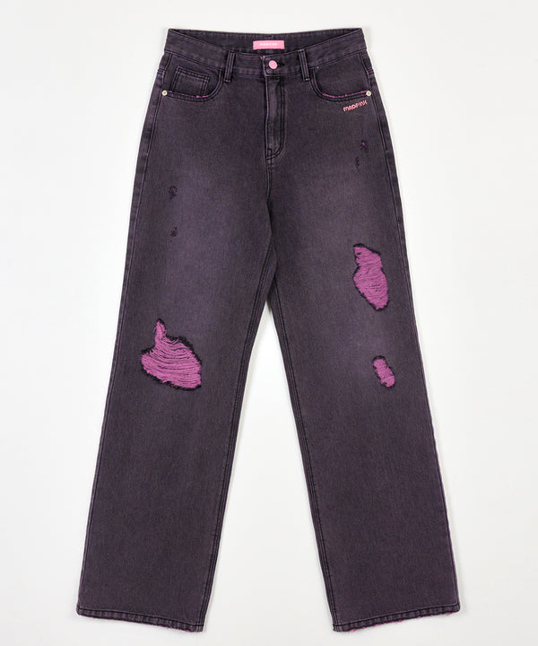 MP TWO TONE DAMAGE DENIM PANTS