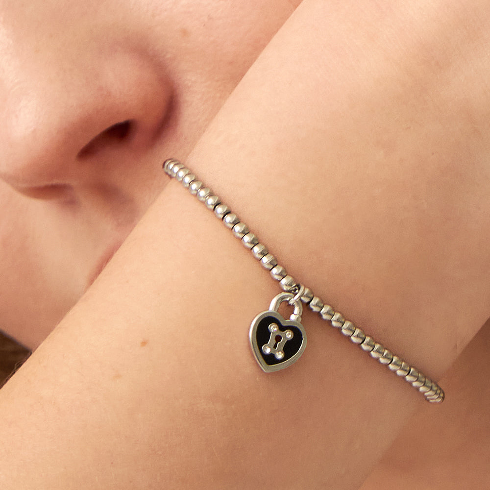 Black Heart Lock Bracelet