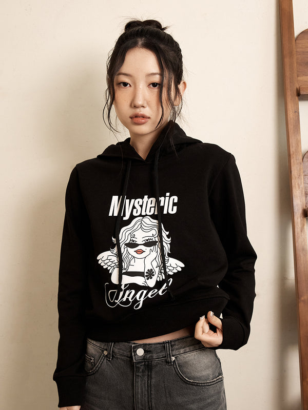 Mysteric Angel Hoodie, Black