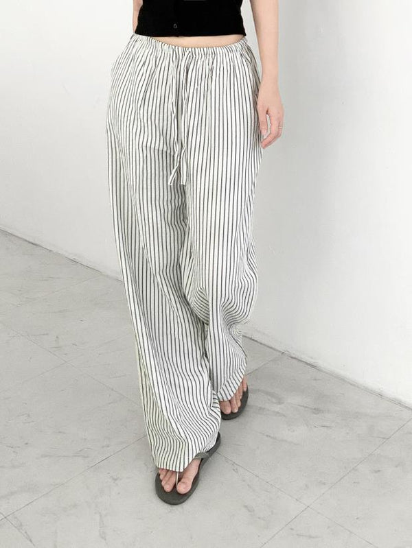 Sheer Custer Long Banded Waist Pants (3 colors)