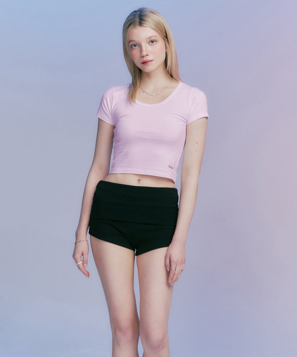 MF CLASSIC U-NECK CROP TEE (WHITE, BLACK, PINK